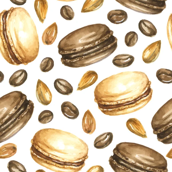 Macarrones de chocolate y almendras — Vector de stock