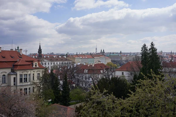 Prag Tschechische Republik April 2021 Blick Auf Prag Vom Frstenberg — Stockfoto