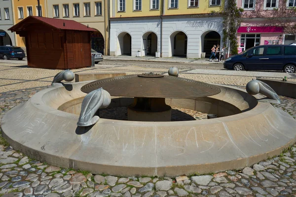 Zatec Czech Republic April 2021 Main Square Town Hall Trinity — Stock Photo, Image