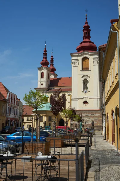 Zatec República Tcheca Maio 2021 Igreja Assunção Virgem Maria Primavera — Fotografia de Stock