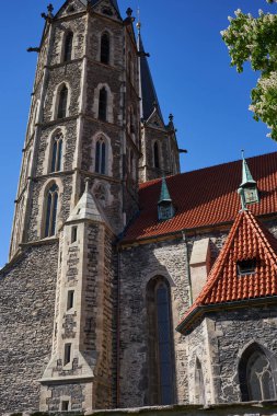 Kolin, Czech Republic - May 22, 2021 - The Church of St. Bartholomew on Bartholomew's Hill one sunny spring afternoon                               
