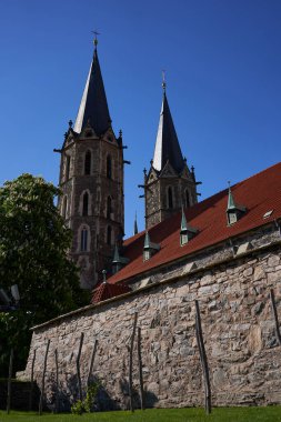 Kolin, Czech Republic - May 22, 2021 - The Church of St. Bartholomew on Bartholomew's Hill one sunny spring afternoon                               
