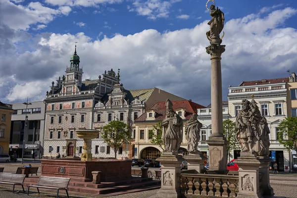 Kolin Czech Republic 2021年5月22日 中世纪市中心的查尔斯广场 Charles Square 由Pemysl Otakar Ii国王创建 — 图库照片