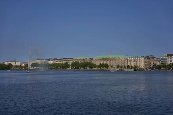 Hamburg Germany July 2021 Binnenalster Inner Alster Lake One Two — Stock Photo, Image