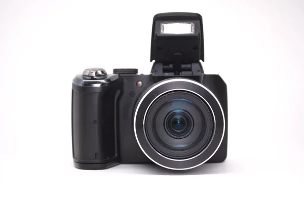 Camera Front View White Background — Stock Photo, Image