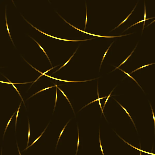 Arcos cruzados láser de neón dorado, fondo negro — Vector de stock