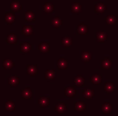 Su çiçeği, kırmızı parlak neon noktalar, koyu arka plan