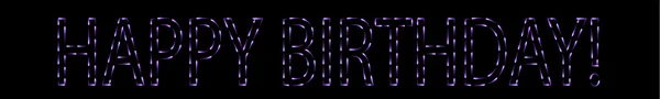 Фиолетовый fen-fires с днем рождения знак — стоковый вектор