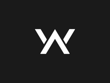 Profesyonel modern ve minimalist siyah beyaz AW veya WA logosu 