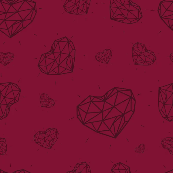 Bordo renk arka plan üzerinde kontur kalpleri ile Seamless Modeli.