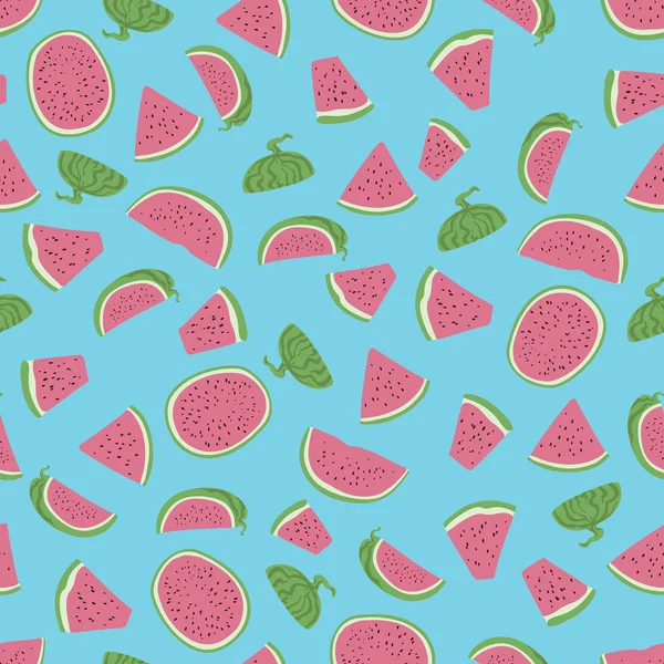Karpuz üzerinde mavi arka plan ile Seamless Modeli.