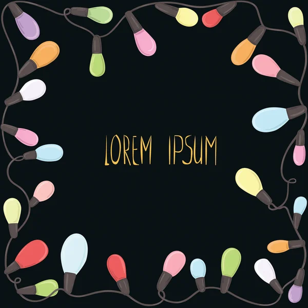 Garland ile kare siyah arka plan