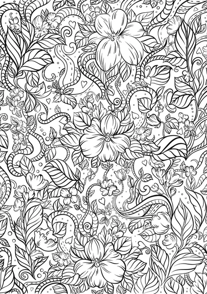 arka çiçekli doodle.