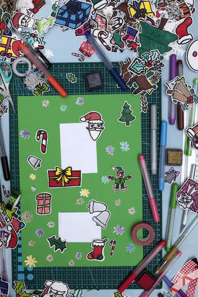 Boże Narodzenie notatnik układ — Zdjęcie stockowe
