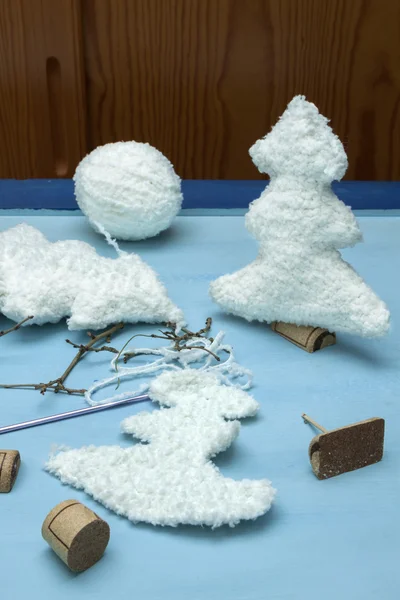 Décorations de Noël artisanat : crochet d'arbres — Photo