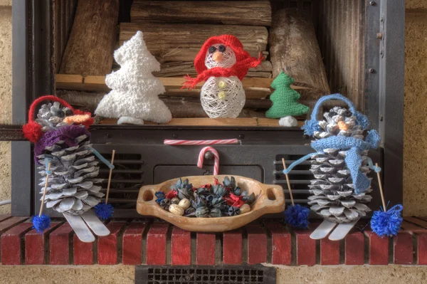 Xmas süslemeleri el sanatları gökyüzü şömine