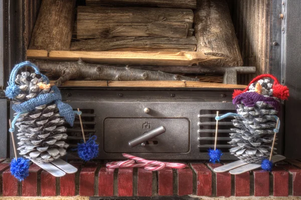 Xmas süslemeleri el sanatları gökyüzü şömine