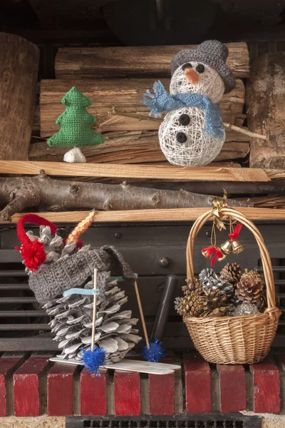 Xmas süslemeleri el sanatları şömine