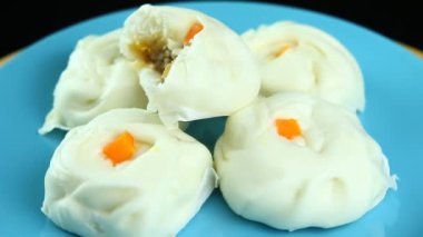 Stüdyo Chiangmai Tayland 'da, tabakta buharlı çörek.       