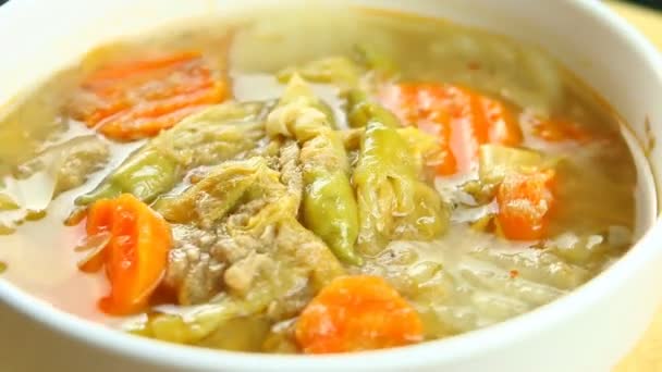 Sour Soup Made Tamarind Paste Bowl Studio Chiangmai Thailand — Stock Video