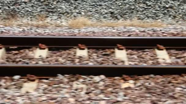 Spoorwegschieten Trein — Stockvideo