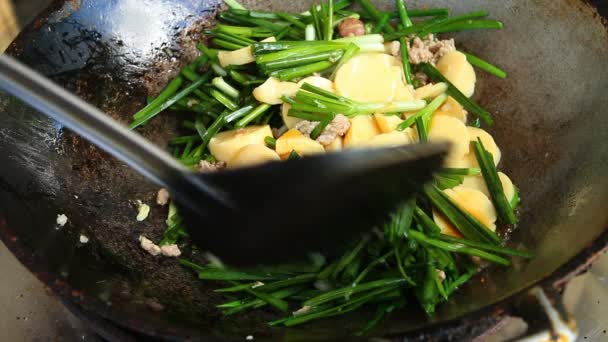 Stek Tofu Och Grönsaker Kastrull Chiangmai Thailand — Stockvideo