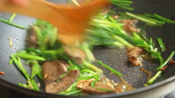 Close View Delicious Asian Food — Stock Video