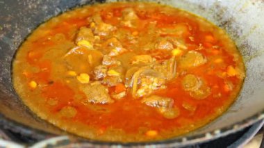 Lezzetli Asya yemeklerinin yakın görüntüsü