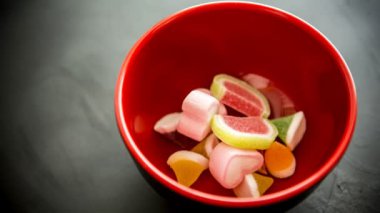 Marshmallow ve jöle kasede, film stüdyosunda dur Tayland.