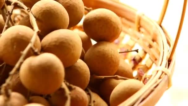 Chiudi Longan Fruit Chiangmai Thailandia — Video Stock