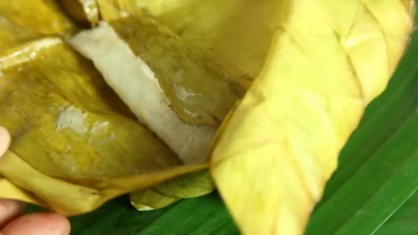 디저트 바나나 잎이나 윤기있는 — 비디오