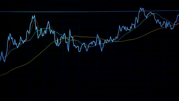 Stop Motion Der Kryptowährung Graph Auf Dem Desktop Tür Chiangmai — Stockvideo