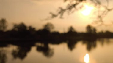 Bulanık siluet nehir manzarası, Chiangmai Tayland.