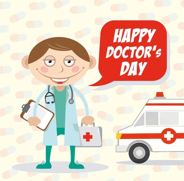 Ημέρα ευτυχείς γιατροί — Διανυσματικό Αρχείο