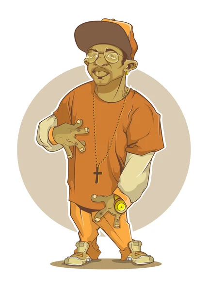 HOMBRE DE RAPA GANSTA — Vector de stock