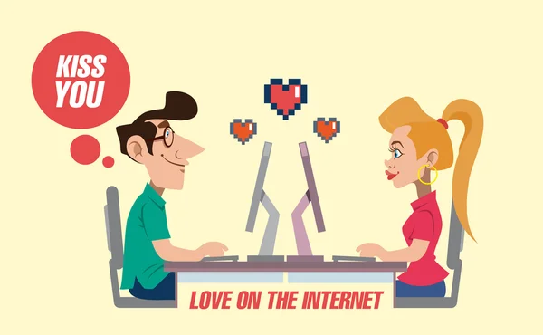 Amor na Internet —  Vetores de Stock