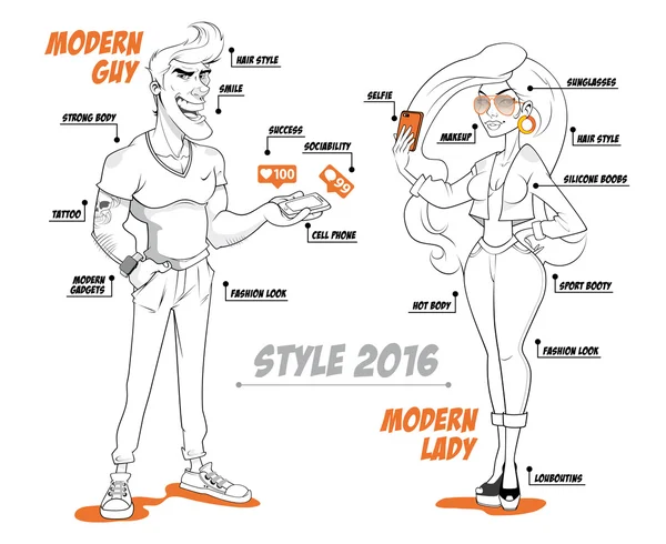 Moda Modern insan — Stok Vektör