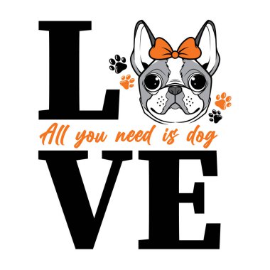 Şirin vektör sevimli yavru köpek bulldog 