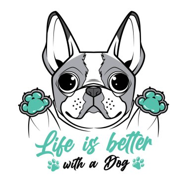 Şirin vektör sevimli yavru köpek bulldog 