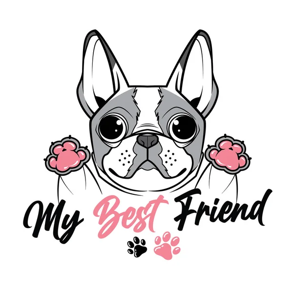 Şirin vektör sevimli yavru köpek bulldog 