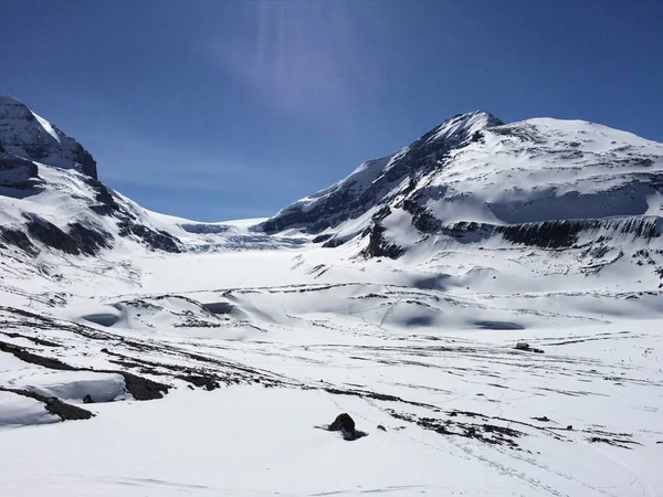 Vista Panorámica Del Icefield Parkway Día Soleado — Foto de Stock