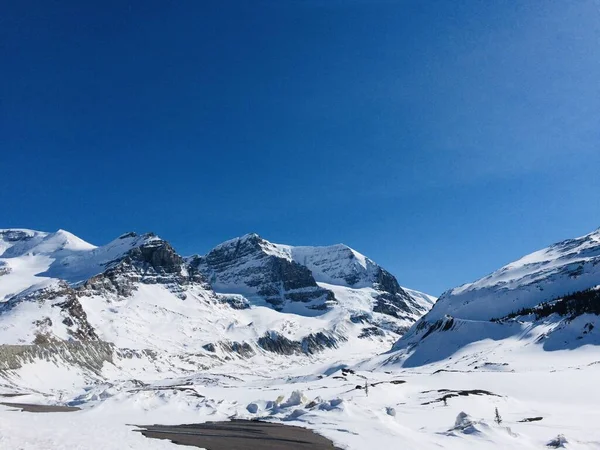 Blick Auf Den Icefield Parkway Einem Sonnigen Tag — Stockfoto