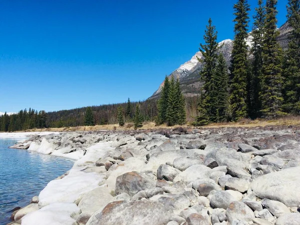 Mükemmel Mavi Gökyüzü Ile Jasper Ulusal Parkı — Stok fotoğraf