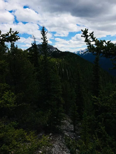 Vistas Deslumbrantes Parque Nacional Banff Partir Cume Montanha Enxofre — Fotografia de Stock