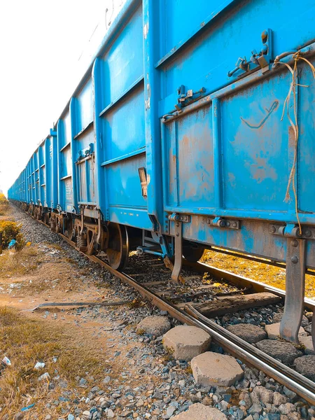 Indiai Vasúti Árufuvarozási Vonatok Portréi — Stock Fotó