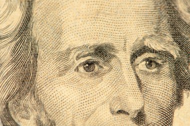 Portrait of the seventh President of the United States Andrew Jackson, close-up, $ 20.