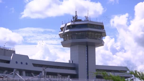 Aeroporto Minsk Edifício Estação Controle Centro Controle Voo — Vídeo de Stock