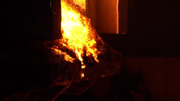 Molten Metal Drips Blast Furnace Steel Production — Stock Video