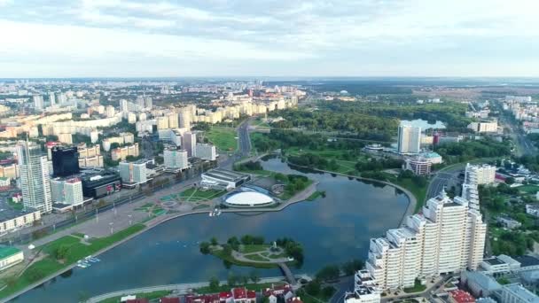 Mattina Presto Estate Vista Panoramica Dall Alto Dei Quartieri Residenziali — Video Stock