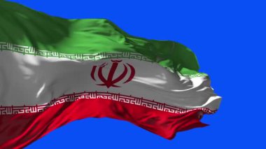 Arka planda dalgalanan İran ulusal bayrağı.